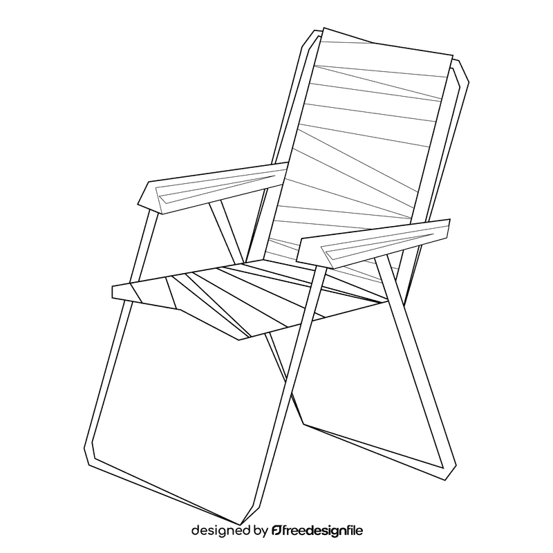 Caravan chair black and white clipart