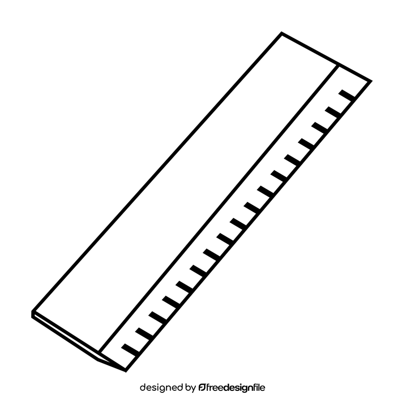 Ruler drawing black and white clipart
