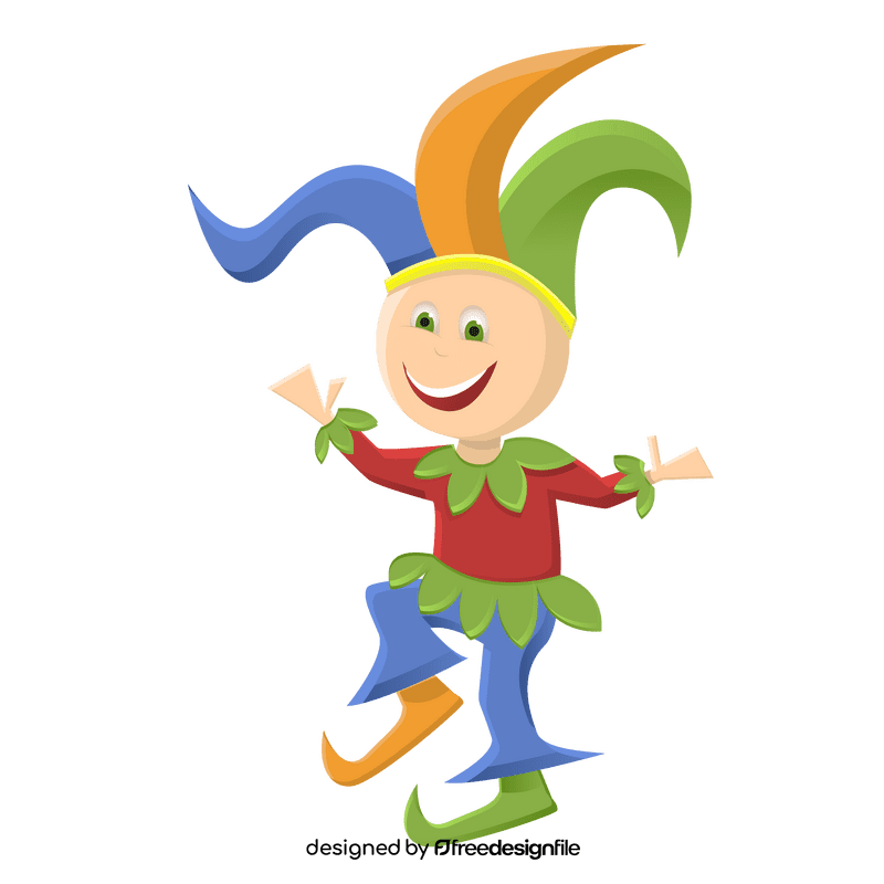 Jester in a red jacket clipart
