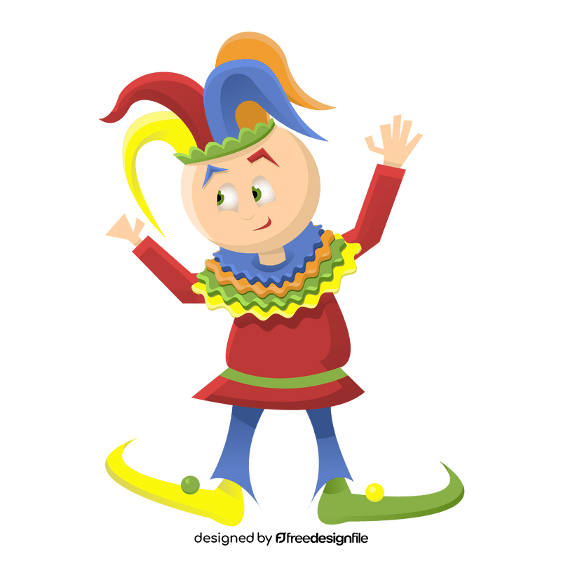 Jester in blue pants clipart
