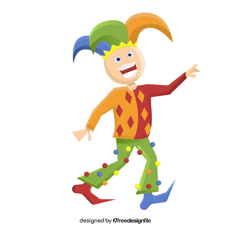 Jester in green pants clipart