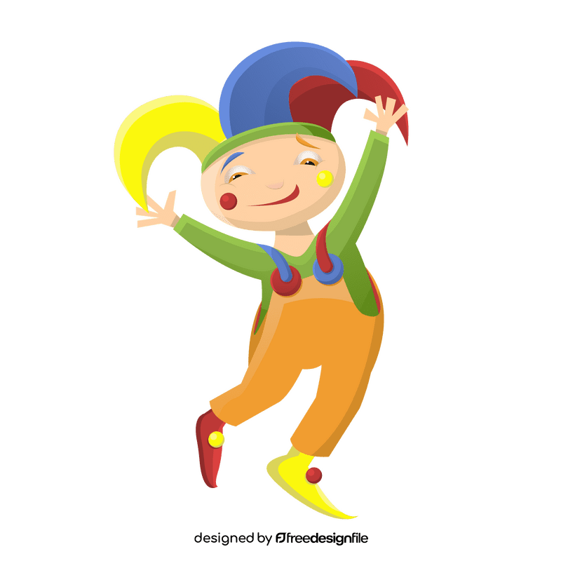 Jester in orange pants clipart