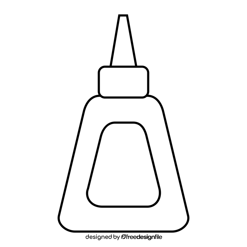 Glue drawing black and white clipart