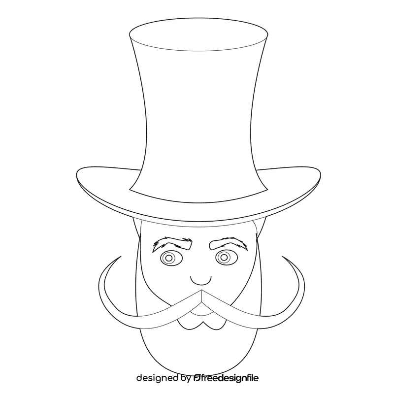 Leprechaun head black and white clipart