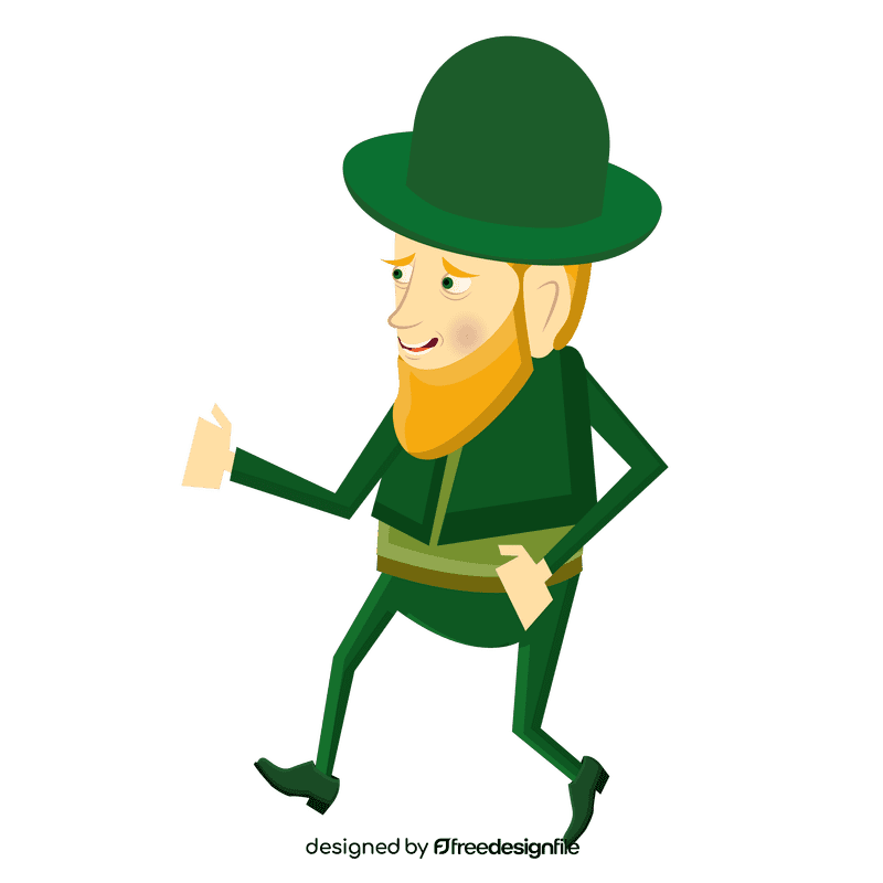Leprechaun running clipart