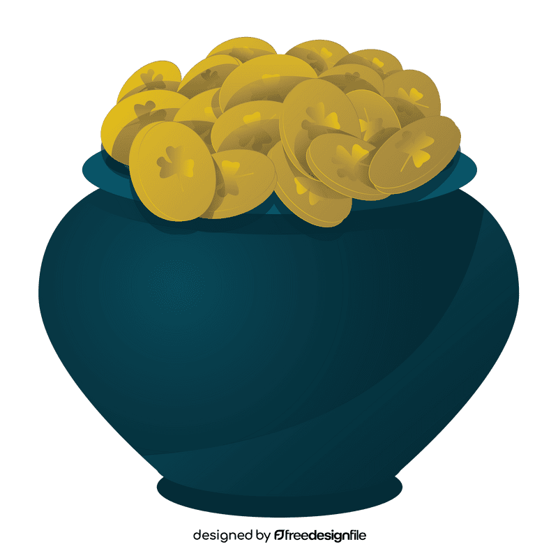 Pot of coins clipart
