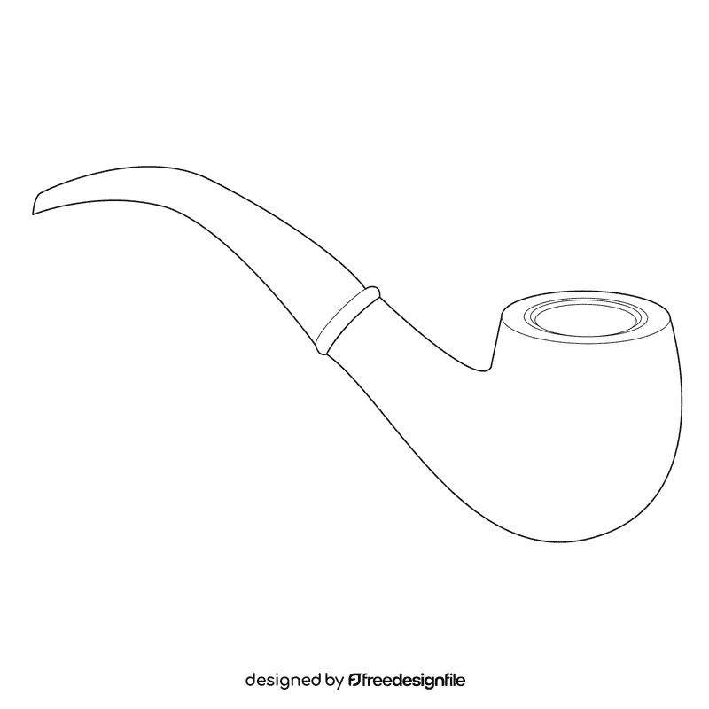 Smoking pipe black and white clipart