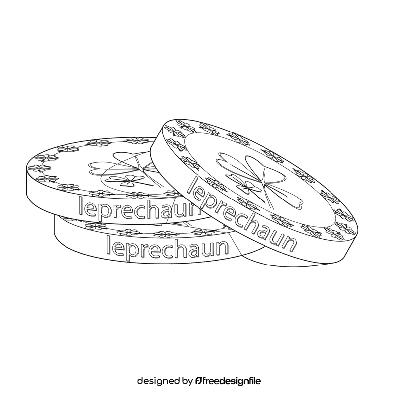 Stack of coins black and white clipart
