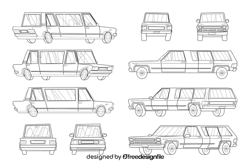 Limousine black and white vector