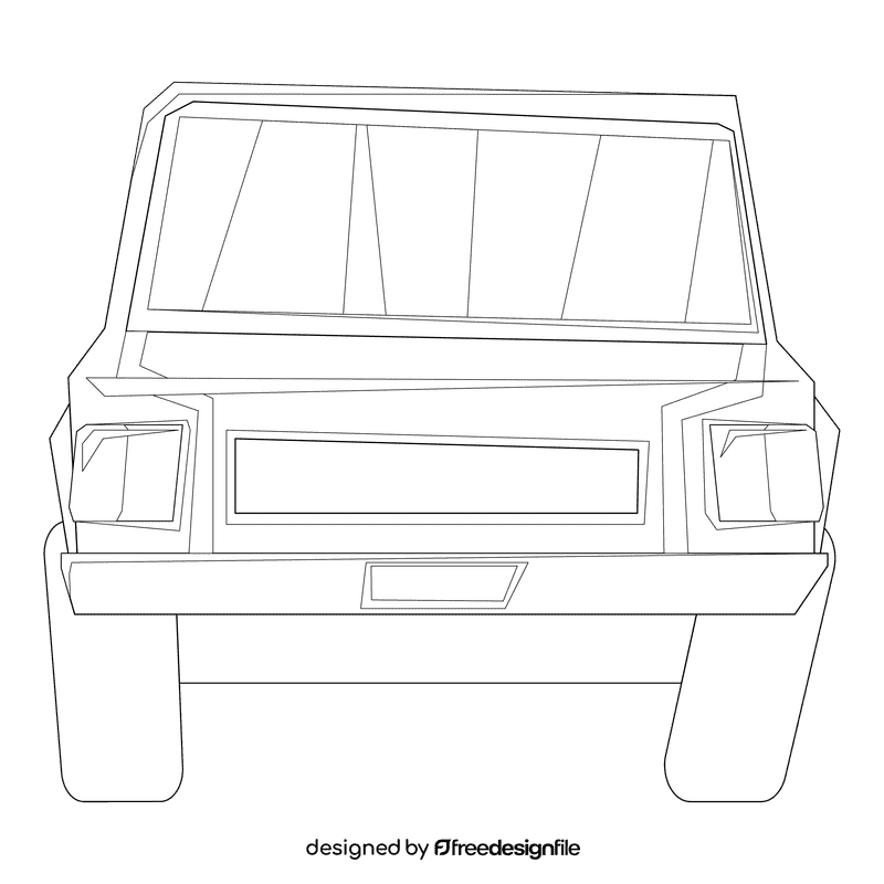 Limousine blue black and white clipart