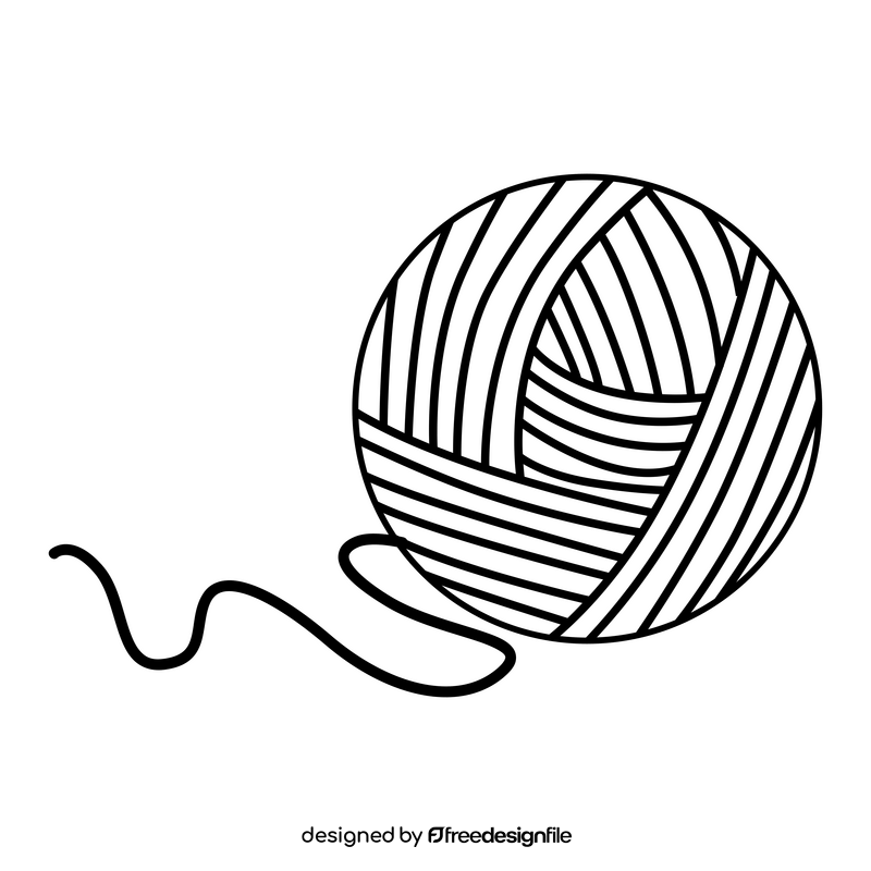 Yarn drawing black and white clipart