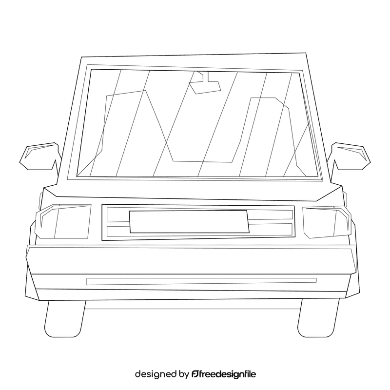 Limousine car black and white clipart