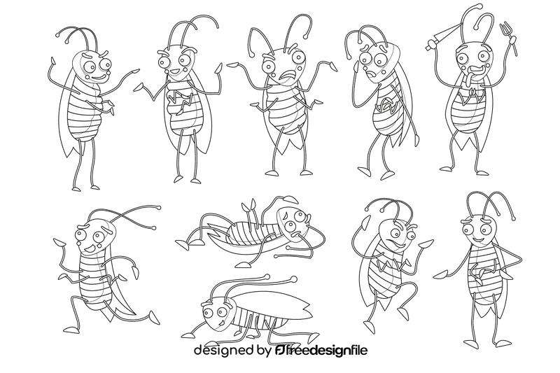 Cockroach black and white vector