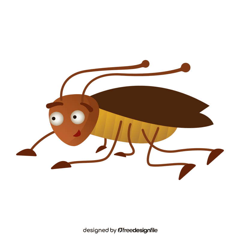 Cockroach crawling clipart