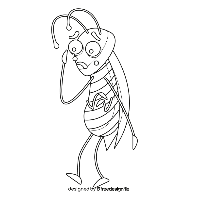 Cockroach desperate black and white clipart