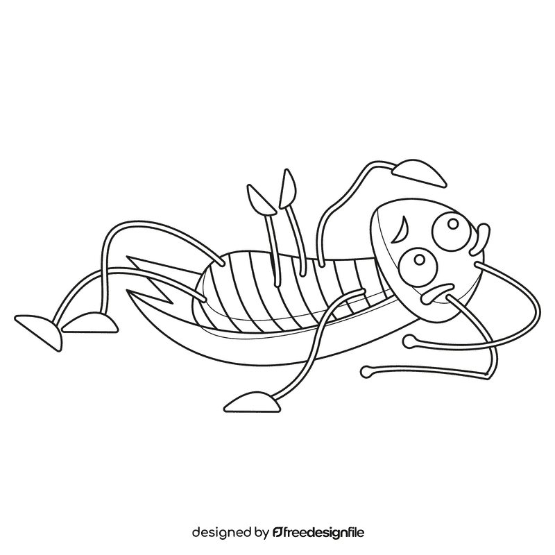 Cockroach lies black and white clipart