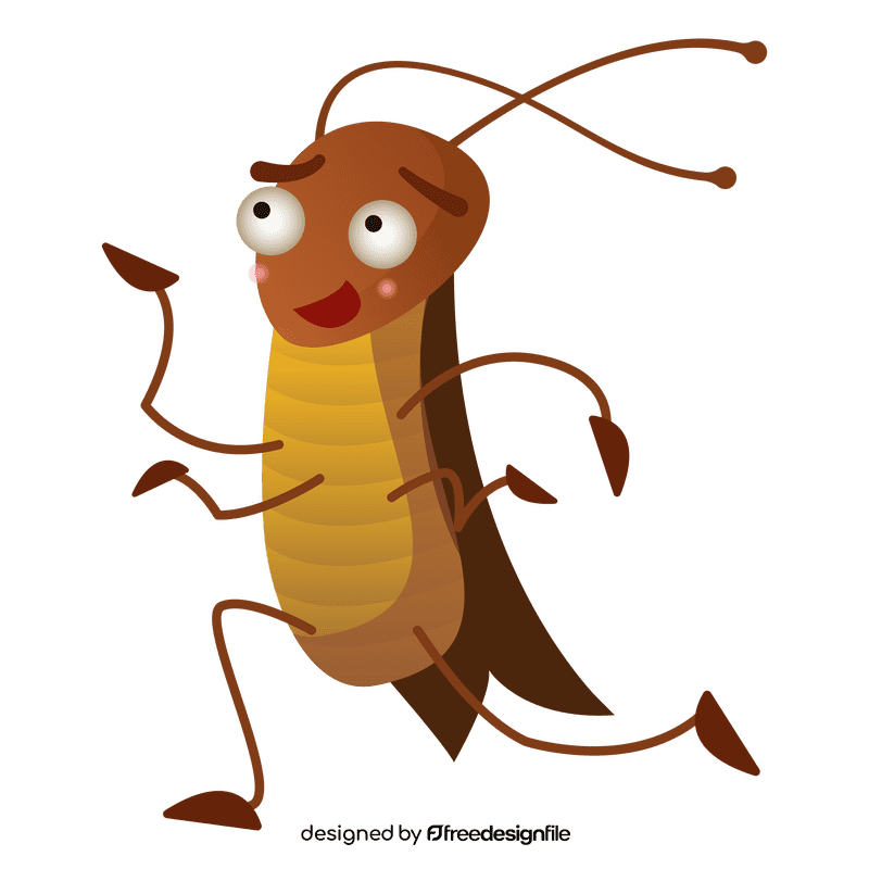 Cockroach running clipart