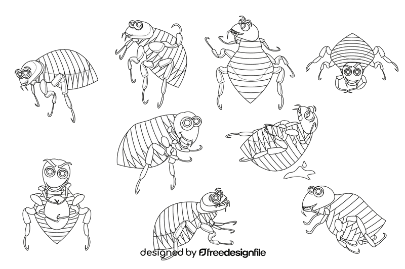 Flea black and white vector