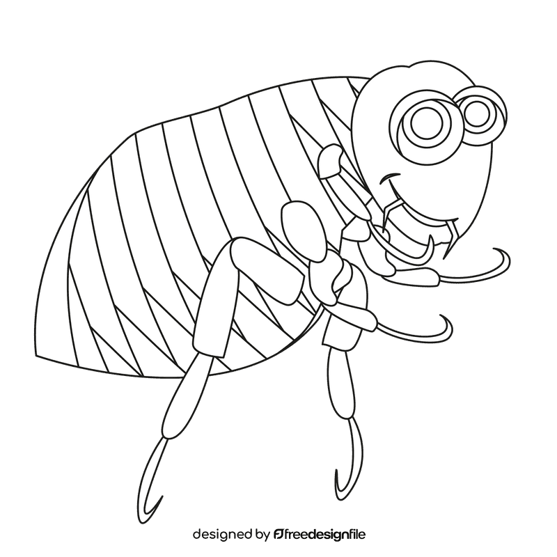 Flea friendly black and white clipart