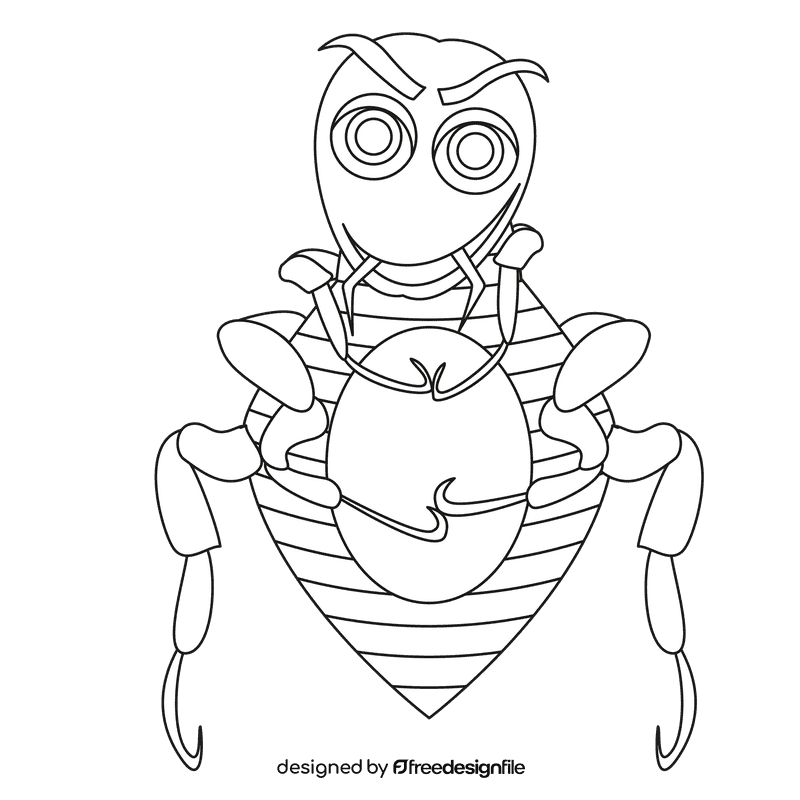 Flea grins black and white clipart