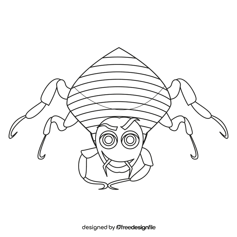 Flea snide black and white clipart
