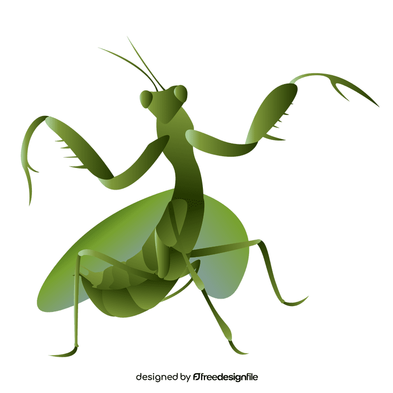 Praying mantis spread his wings clipart