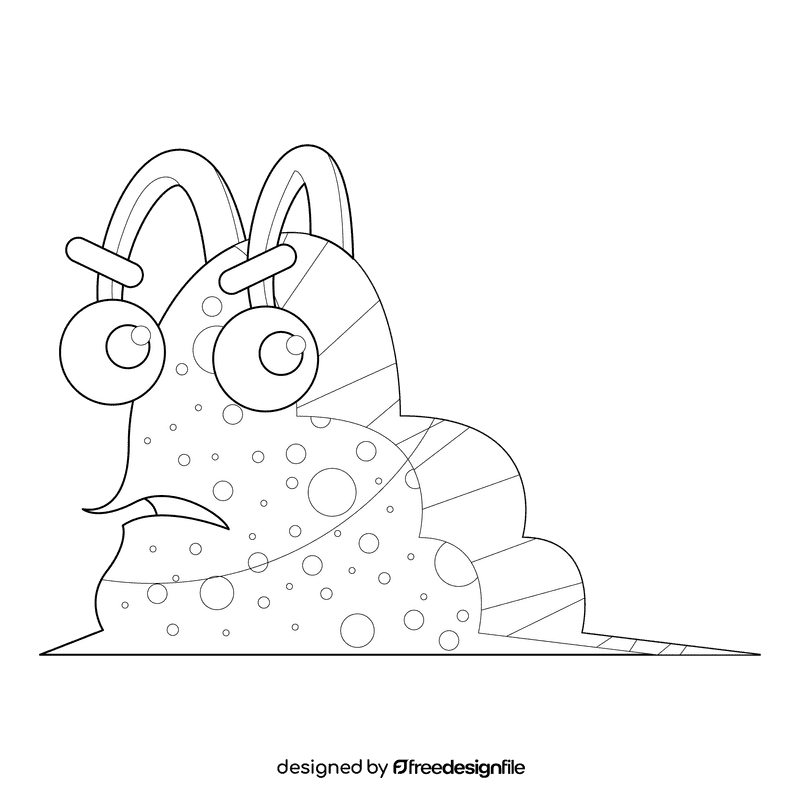 Slug displeased black and white clipart