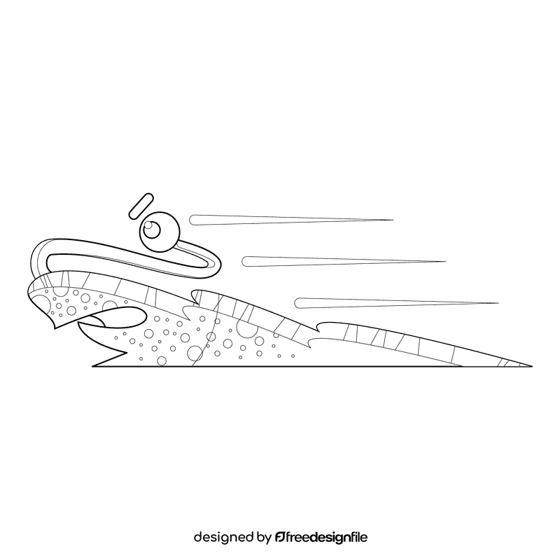 Slug fast black and white clipart