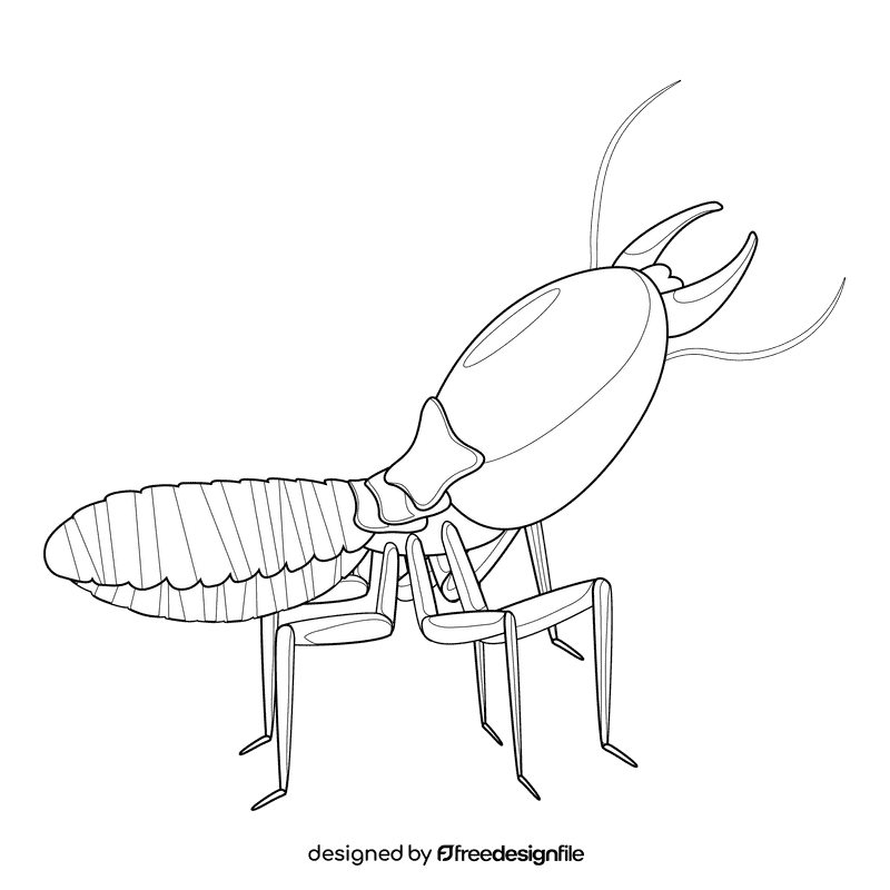 Termite looking up black and white clipart