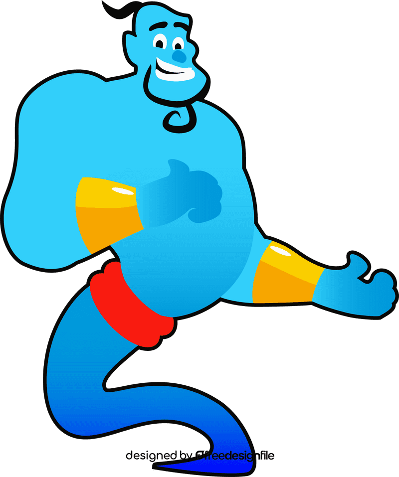 Aladdin cartoon character genie clipart