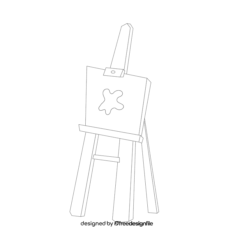 Artist Easel black and white clipart