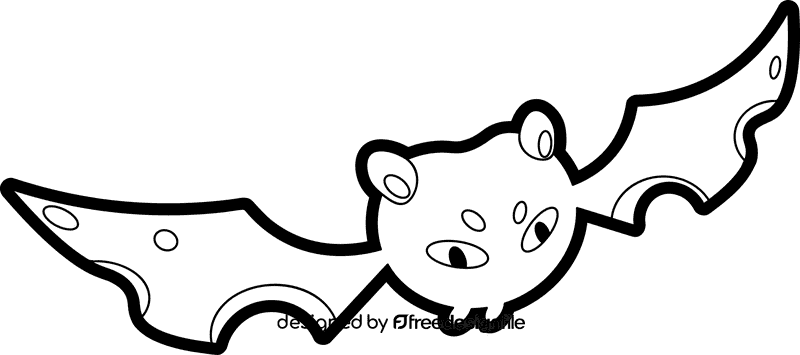 Bat black and white clipart