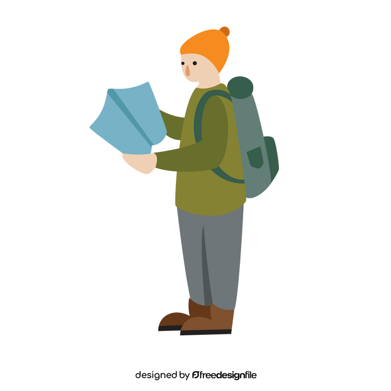 Hiking, map clipart