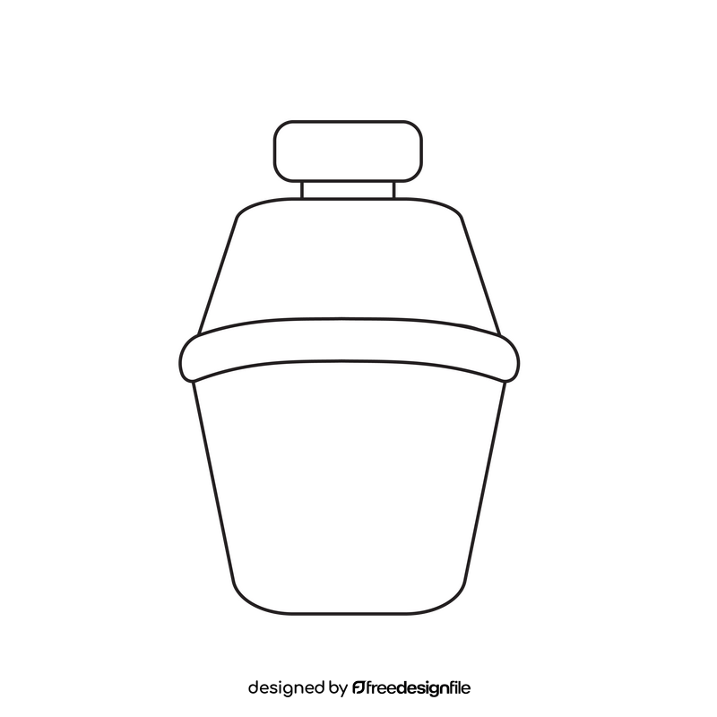 Hiking water bottle drawing black and white clipart