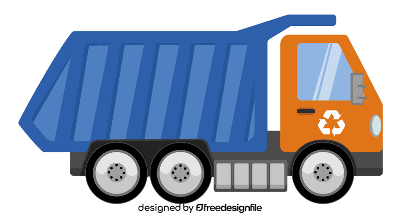 Garbage truck blue clipart