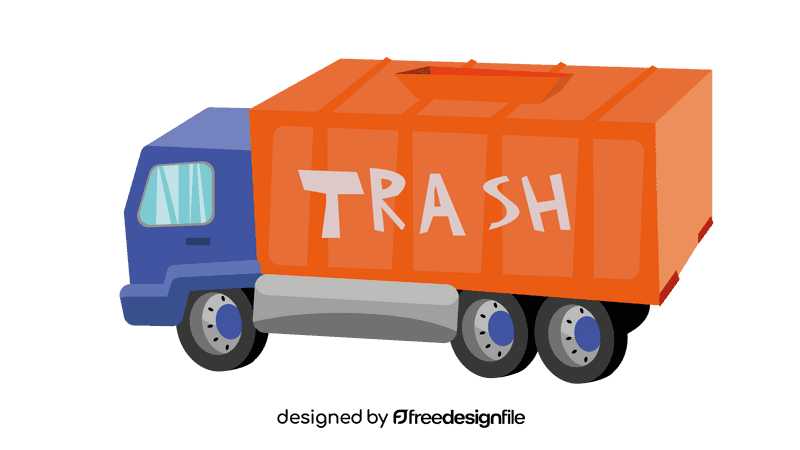 Garbage truck cartoon clipart