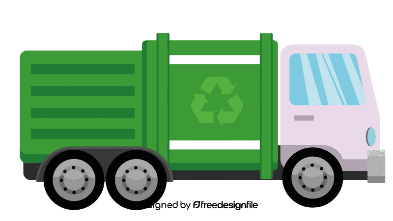 Garbage truck green clipart