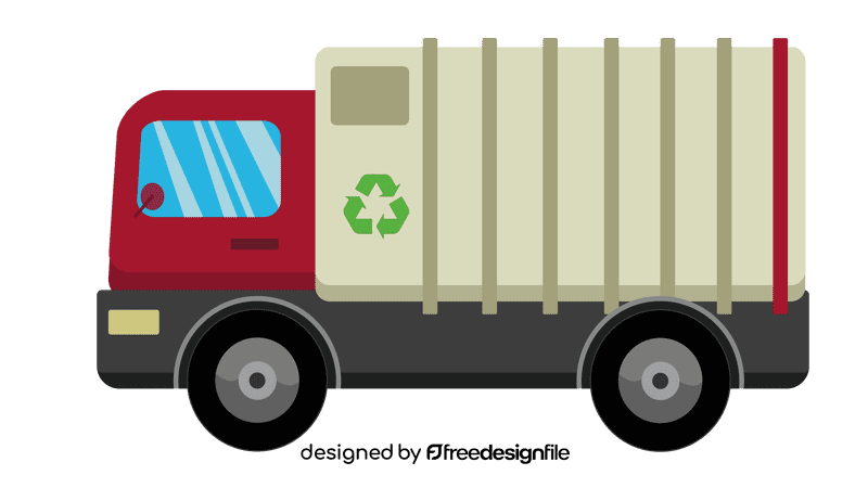 Garbage truck red clipart
