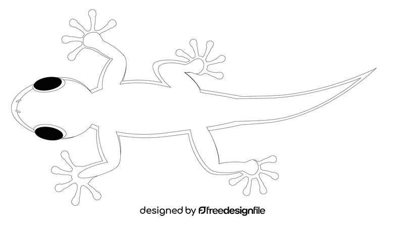 Gecko black and white clipart