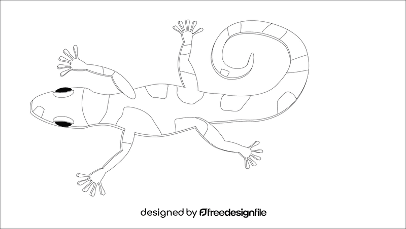Toxic gecko black and white clipart