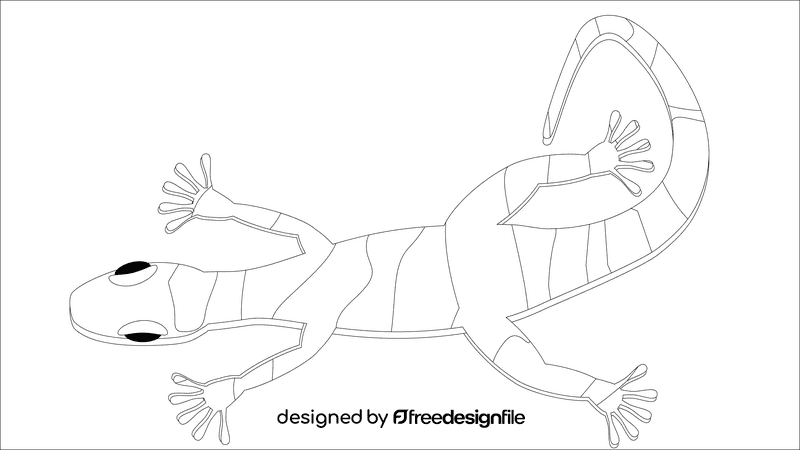 Gecko camouflage black and white clipart