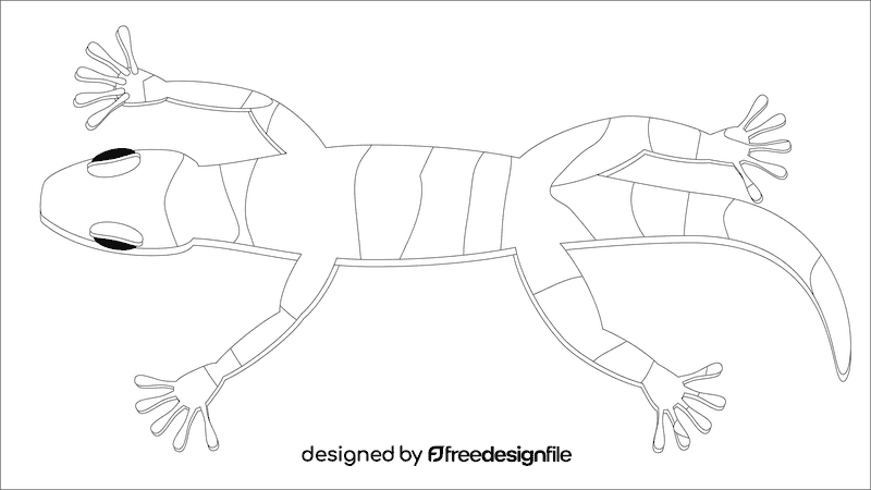 Gecko black and white clipart