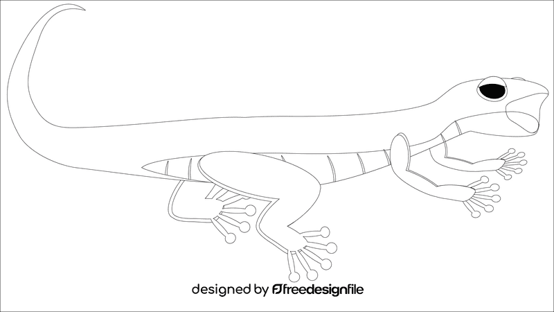 Gecko mouth black and white clipart