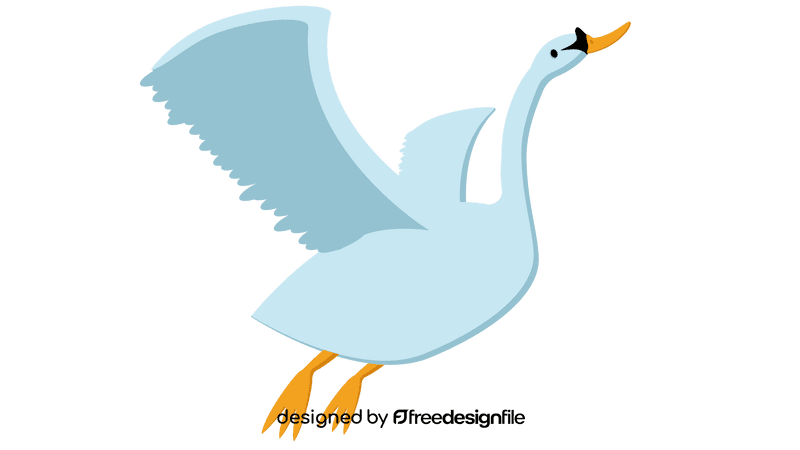Swan flying clipart