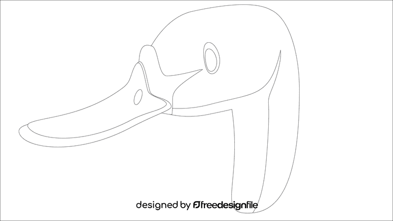 Swan head black and white clipart