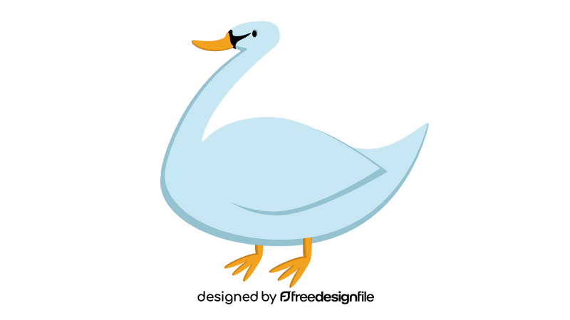 Swan looking clipart