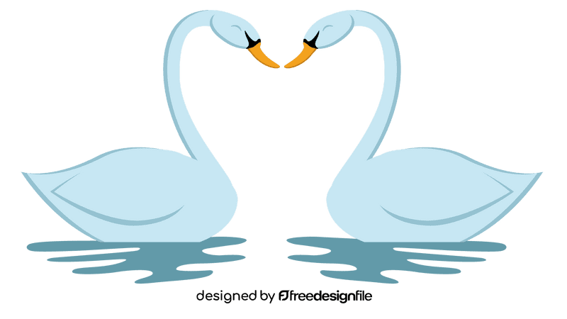 Two swans clipart