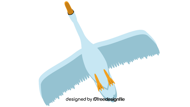 Swan flying clipart