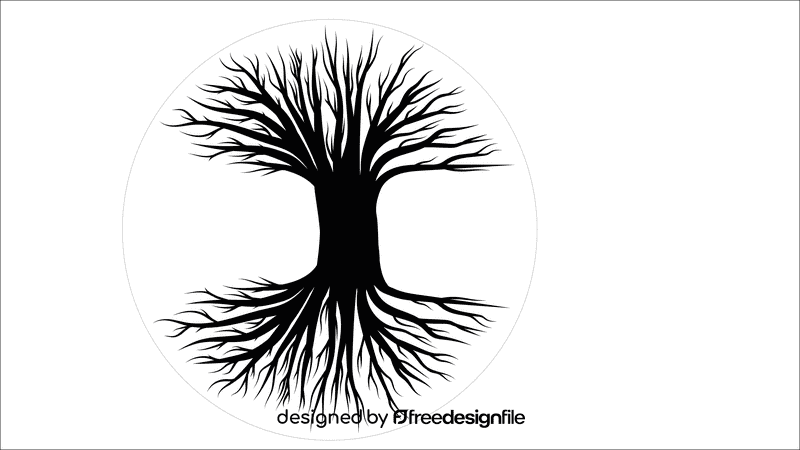 Tree of life black and white clipart