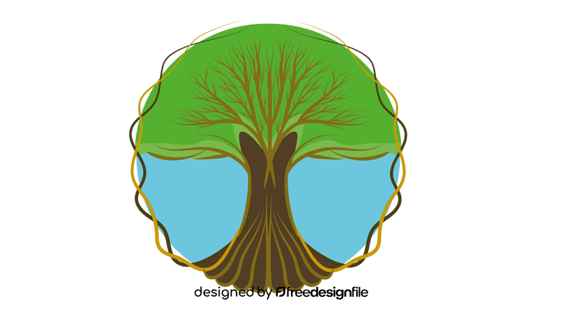 Tree of life in wreath from the root clipart